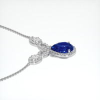 3.56 Ct. Blue Sapphire Necklace, 18K White Gold 3