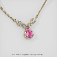 1.21 Ct. Pink Sapphire Necklace, 14K Yellow Gold 2