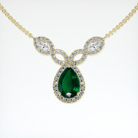 1.90 Ct. Emerald Necklace, 18K Yellow Gold 1