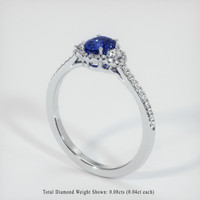 0.53 Ct. Blue Sapphire Ring, Platinum 950 2