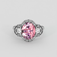 2.78 Ct. Pink Malaya Garnet Ring, Platinum 950 1