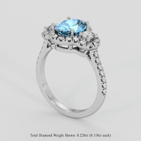 1.45 Ct. Blue Aquamarine Ring, Platinum 950 2