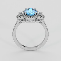 1.45 Ct. Blue Aquamarine Ring, Platinum 950 3