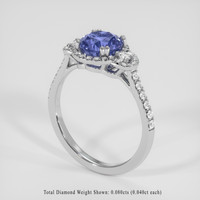2.11 Ct. Purplish Blue Sapphire Ring, Platinum 950 2