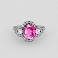 3.09 Ct. Pink Sapphire Ring, Platinum 950 1