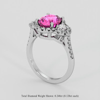 3.09 Ct. Pink Sapphire Ring, Platinum 950 2