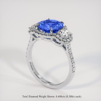 2.51 Ct. Blue Sapphire Ring, Platinum 950 2