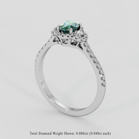 0.99 Ct. Bluish Green Sapphire Ring, Platinum 950 2