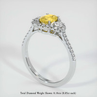 0.65 Ct. Yellow Sapphire Ring, Platinum 950 2