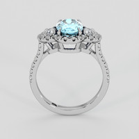 2.01 Ct. Blue Aquamarine Ring, 10K White Gold 3