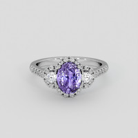 1.91 Ct. Violet Sapphire Ring, 10K White Gold 1