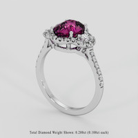 3.66 Ct. Purplish Pink Garnet Ring, 14K White Gold 2