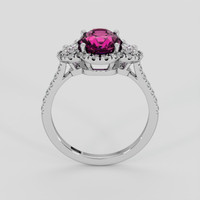 3.66 Ct. Purplish Pink Garnet Ring, 14K White Gold 3