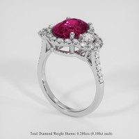3.00 Ct. Purplish Pink Garnet Ring, 14K White Gold 2