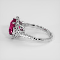 3.00 Ct. Purplish Pink Garnet Ring, 14K White Gold 4