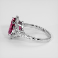 3.84 Ct. Purplish Pink Rhodolite Garnet Ring, 14K White Gold 4