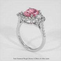 2.78 Ct. Pink Malaya Garnet Ring, 14K White Gold 2