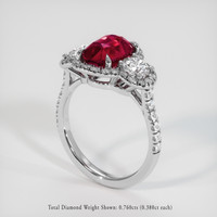 3.24 Ct. Ruby Ring, 14K White Gold 2