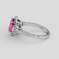 3.09 Ct. Pink Sapphire Ring, 14K White Gold 4