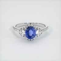 1.51 Ct. Sapphire Ring, 18K White Gold 1