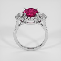 3.00 Ct. Purplish Pink Garnet Ring, 18K White Gold 3