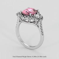 2.78 Ct. Pink Malaya Garnet Ring, 18K White Gold 2