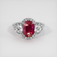 3.24 Ct. Ruby Ring, 18K White Gold 1