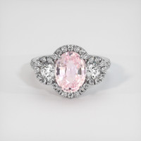 3.21 Ct. Pink Sapphire Ring, 18K White Gold 1