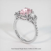 3.21 Ct. Pink Sapphire Ring, 18K White Gold 2