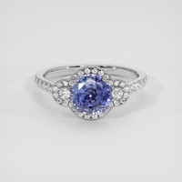 2.11 Ct. Purplish Blue Sapphire Ring, 18K White Gold 1