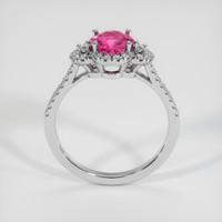 1.23 Ct. Pink Sapphire Ring, 18K White Gold 3