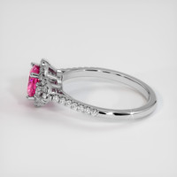 1.23 Ct. Pink Sapphire Ring, 18K White Gold 4