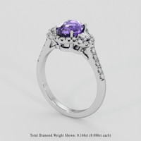 1.91 Ct. Violet Sapphire Ring, 18K White Gold 2