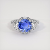 2.51 Ct. Blue Sapphire Ring, 18K White Gold 1