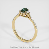 0.76 Ct. Bluish Green Sapphire Ring, 10K Yellow Gold 2
