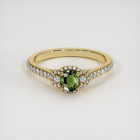 0.54 Ct. Green to Brown Alexandrite Ring, 14K Yellow Gold 1