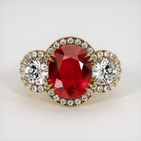 6.10 Ct. Ruby  Ring - 14K Yellow Gold