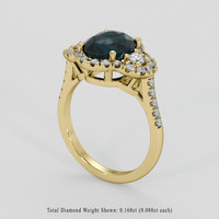 2.81 Ct. Bluish Green Sapphire Ring, 14K Yellow Gold 2