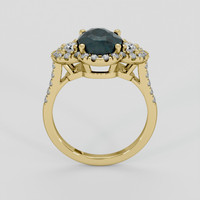 2.81 Ct. Bluish Green Sapphire Ring, 14K Yellow Gold 3