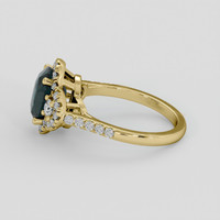 2.81 Ct. Bluish Green Sapphire Ring, 14K Yellow Gold 4