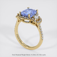 4.00 Ct. Blue Sapphire Ring, 14K Yellow Gold 2