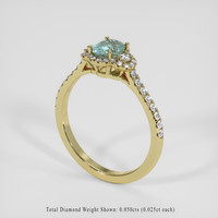 0.80 Ct. Bluish Green Sapphire Ring, 14K Yellow Gold 2