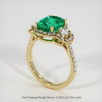 2.56 Ct. Emerald Ring, 18K Yellow Gold 2