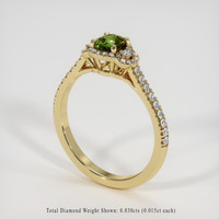 0.54 Ct. Green to Brown Alexandrite Ring, 18K Yellow Gold 2