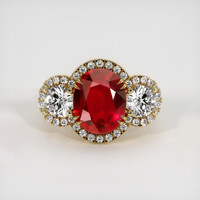6.10 Ct. Ruby Ring, 18K Yellow Gold 1
