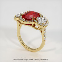 6.10 Ct. Ruby Ring, 18K Yellow Gold 2
