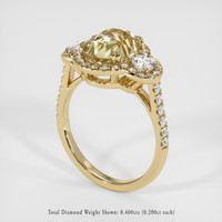 4.16 Ct. Bi Color Sapphire Ring, 18K Yellow Gold 2