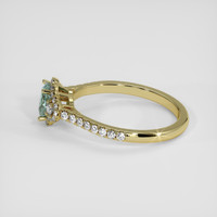 0.80 Ct. Bluish Green Sapphire Ring, 18K Yellow Gold 4