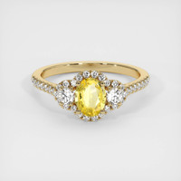 0.65 Ct. Yellow Sapphire Ring, 18K Yellow Gold 1