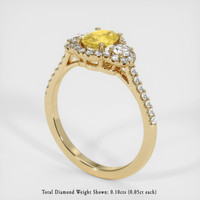 0.65 Ct. Yellow Sapphire Ring, 18K Yellow Gold 2